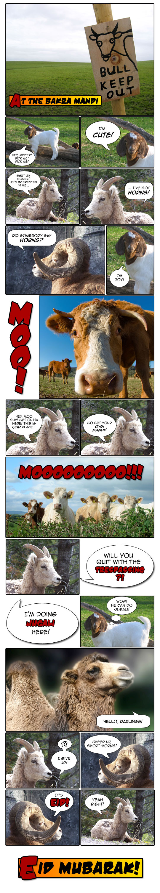 A silly comic about a bakra mandi